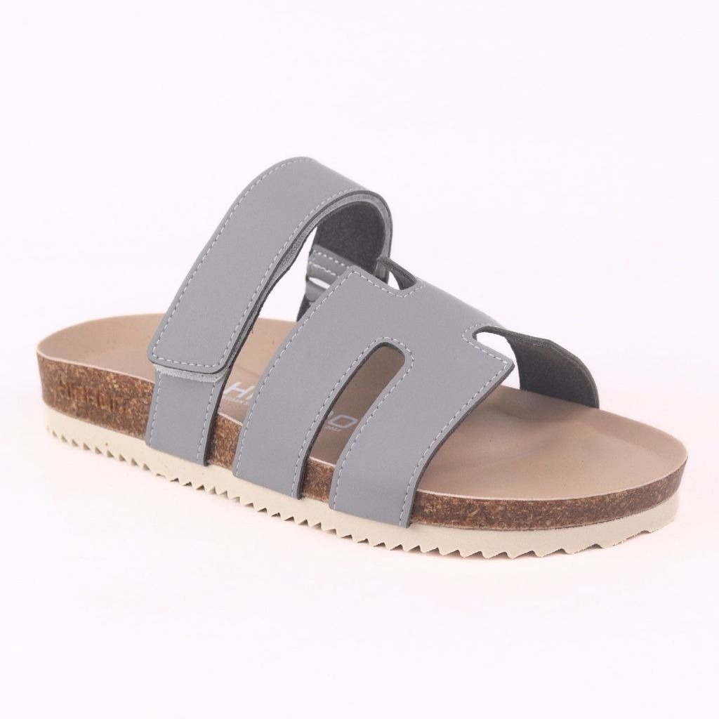 Dép đế trấu birken bé trai bé gái Chữ H Sandal quai ngang bản premium HISHOO B104