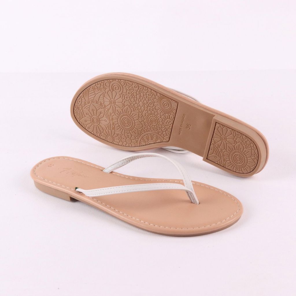 Dép Lê Nữ Xỏ Ngón Đế Bệt Quai Hoạ Tiết Thổ Cẩm HISHOO S070