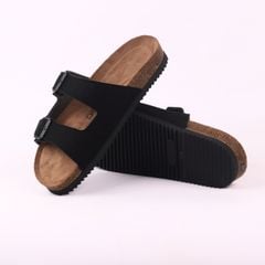 Dép đế trấu birken 2 khoá da lộn premium HISHOO H093