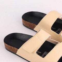 Dép đế trấu birken quai ngang xé dán MẶT ĐEN HISHOO S105