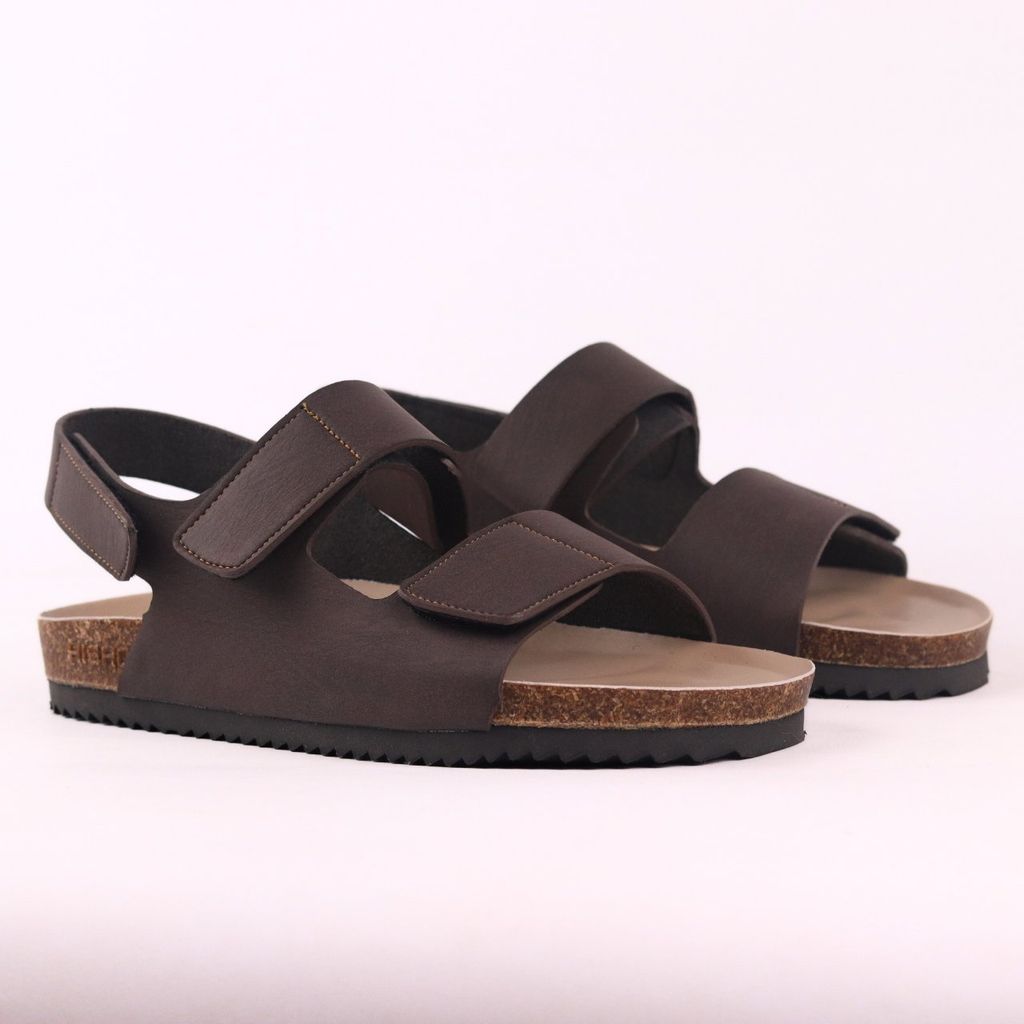 Dép đế trấu birken bé trai bé gái  sandal quai ngang xé dán premium HISHOO B110
