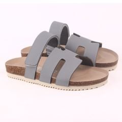 Dép đế trấu birken Chữ H Sandal quai ngang bản premium HISHOO B104