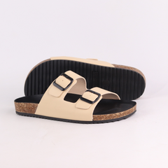 Dép đế trấu birken quai ngang 2 khoá MẶT ĐEN HISHOO S093