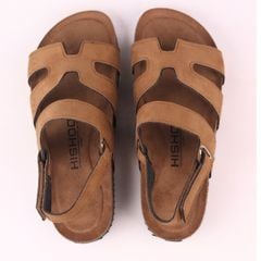 Dép đế trấu birken sandal Chữ H da lộn premium HISHOO H115