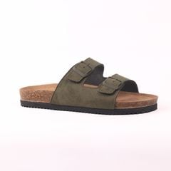 Dép đế trấu birken 2 khoá da lộn premium HISHOO H093