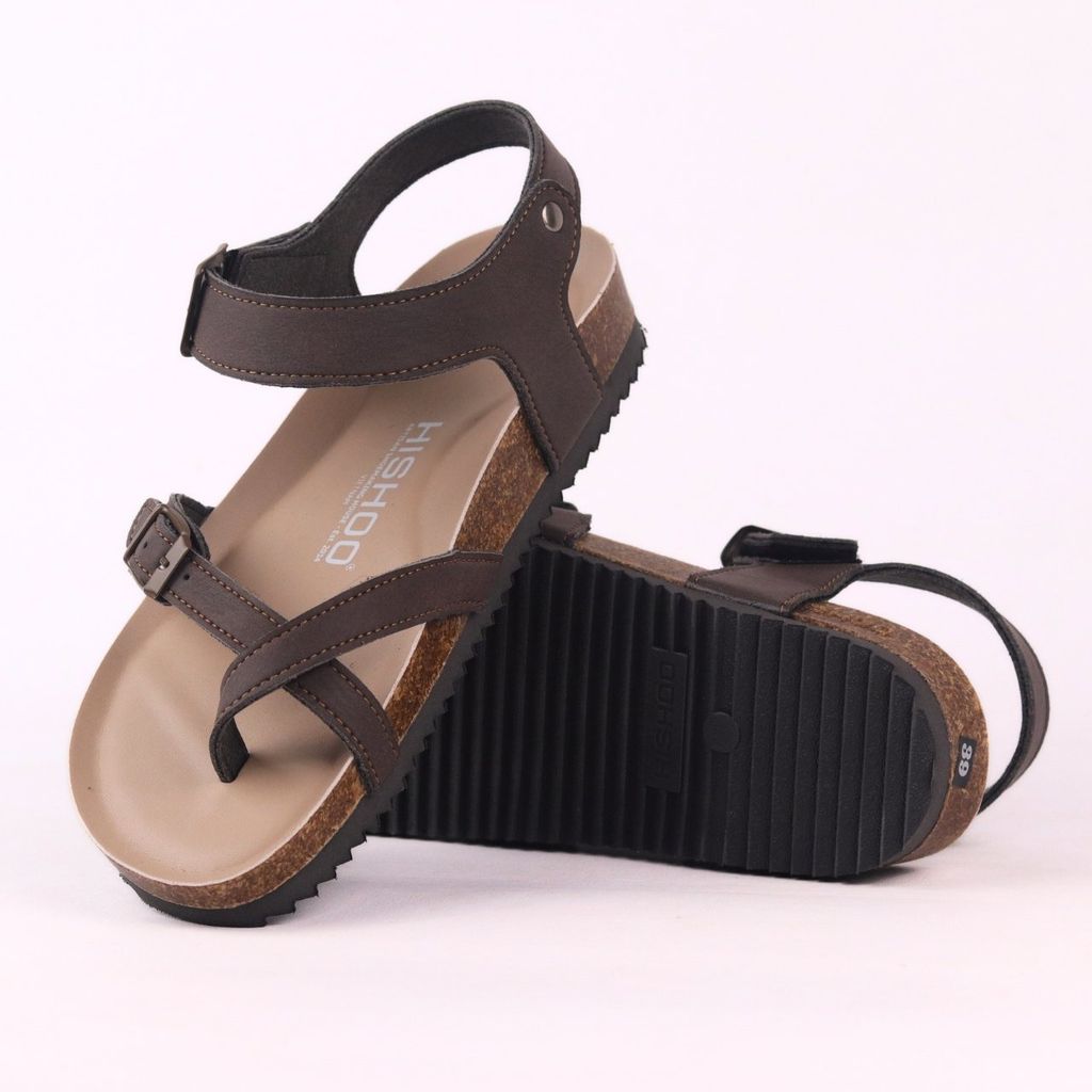 Dép đế trấu birken bé trai bé gái sandal quai ngang xỏ ngón premium HISHOO B118