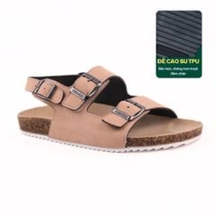 Dép đế trấu Sandal birken 2 khoá da lộn HISHOO R102