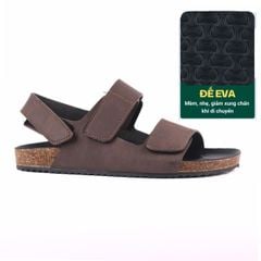 Dép đế trấu Sandal birken quai ngang da bò HISHOO M110