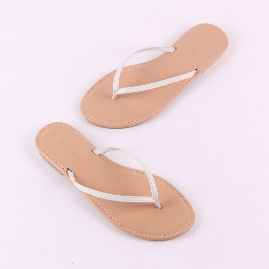 Dép Lê Nữ Xỏ Ngón Đế Bệt Quai Hoạ Tiết Thổ Cẩm HISHOO S070