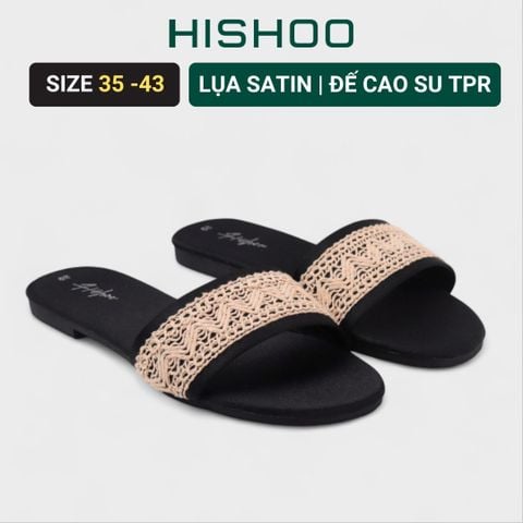 Dép Lê Nữ Đế Bệt Quai Ngang Đính Ngọc có Bigsize HISHOO S077