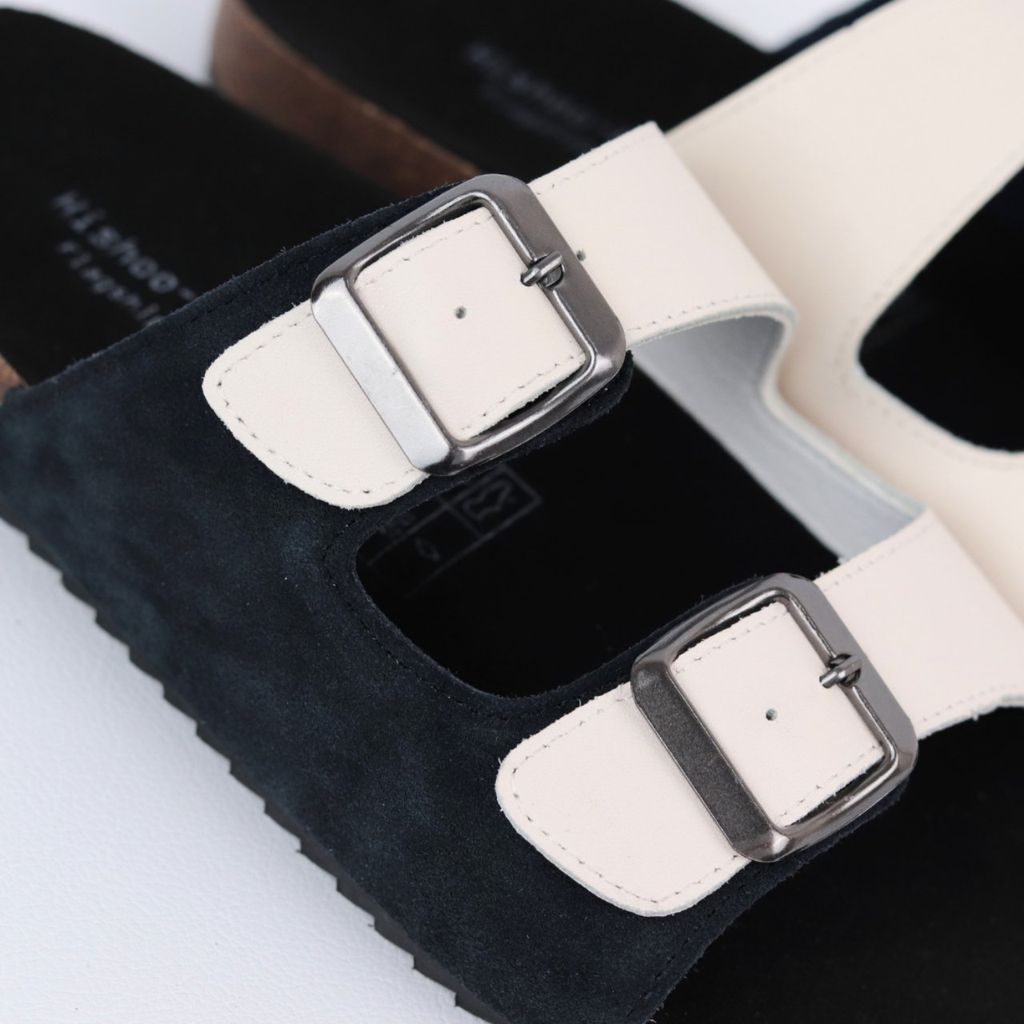 Dép đế trấu birken Da hiếm 2 khoá Hishoo M107