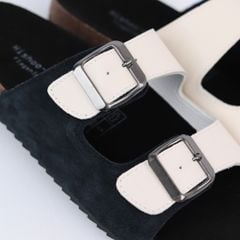 Dép đế trấu birken Da hiếm 2 khoá Hishoo M107