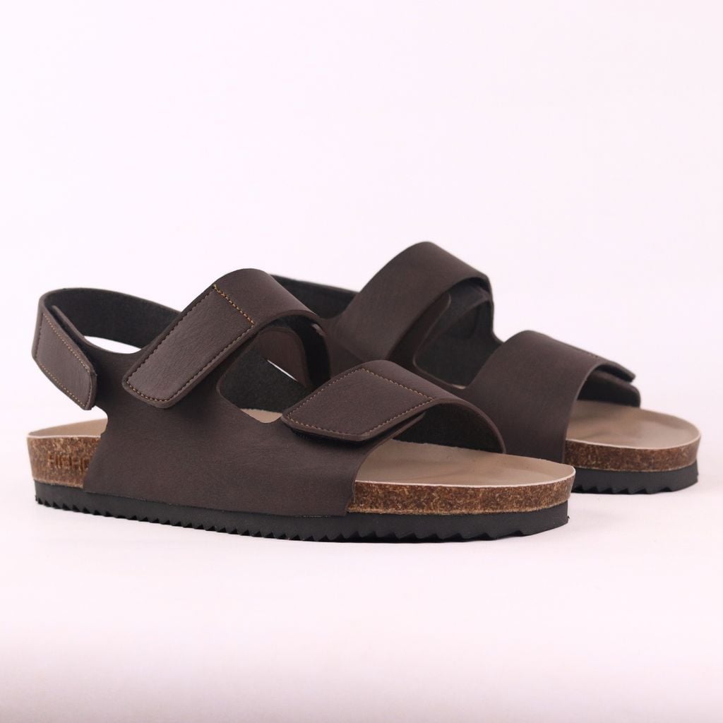 Dép đế trấu birken sandal quai ngang xé dán premium HISHOO B110