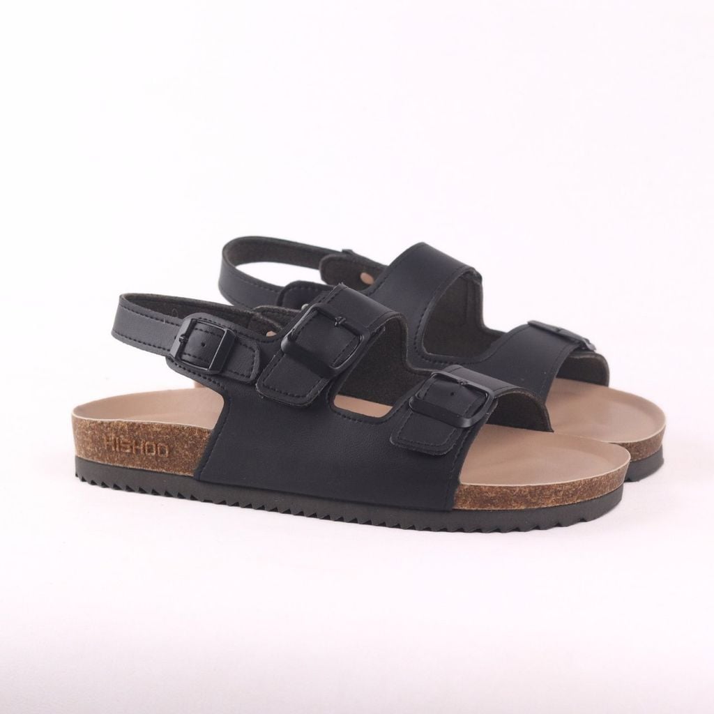 Dép đế trấu sandal birken quai ngang 2 khoá premium HISHOO B102