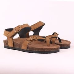 Dép đế trấu birken bé trai bé gái quai ngang sandal xỏ ngón da lộn premium HISHOO H118