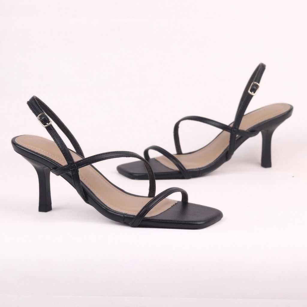 Giày Sandal Cao Gót Cao 7cm Quai Mảnh Hishoo S165