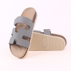 Dép đế trấu birken bé trai bé gái Chữ H Sandal quai ngang bản premium HISHOO B104