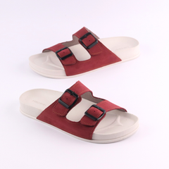 Dép quai ngang Da Nubuck 2 Khoá HISHOO D111