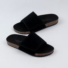 Dép đế trấu birken quai ngang Xé Dán da lộn HISHOO R103