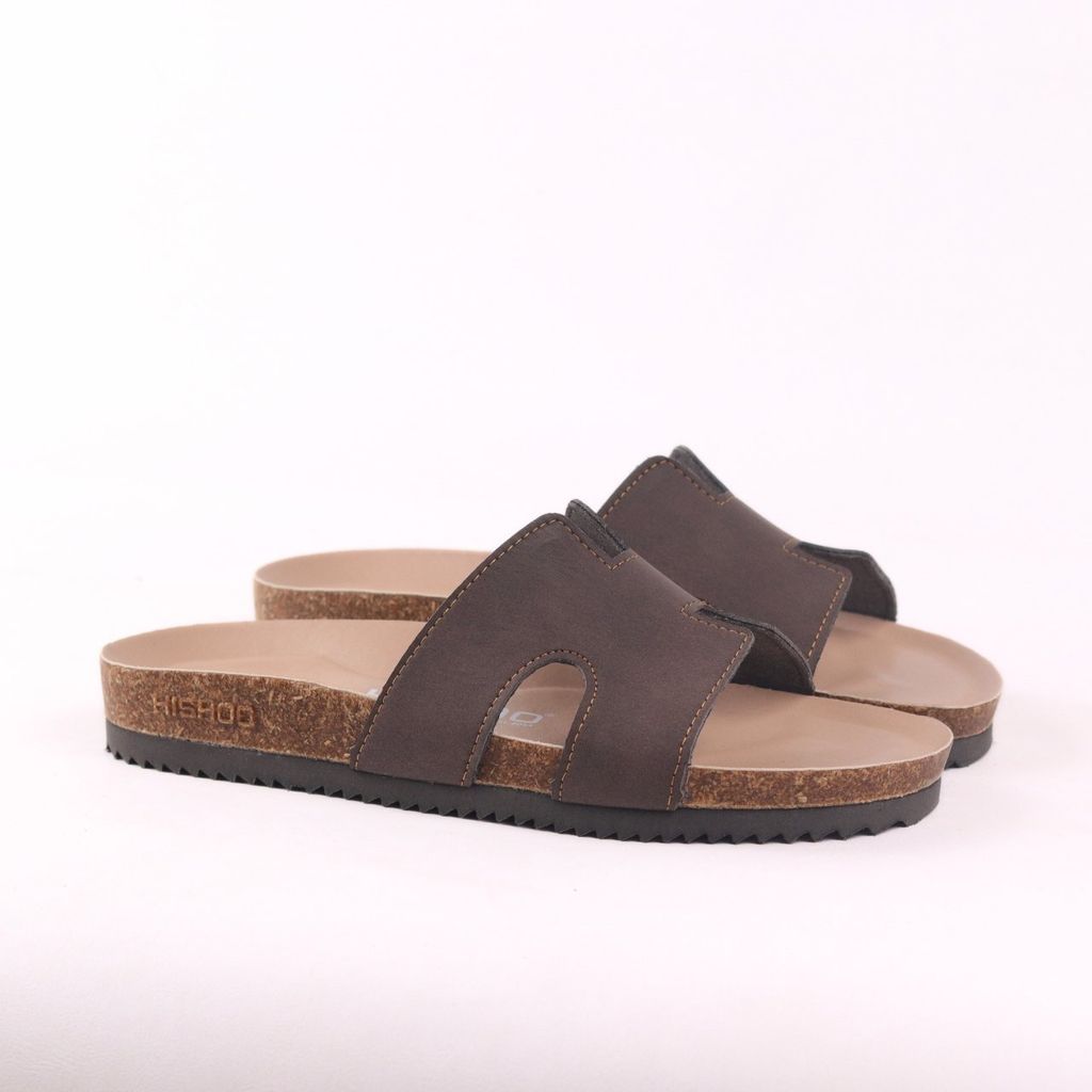 Dép đế trấu birken chữ H premium HISHOO B095