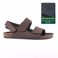 Dép đế trấu Sandal birken quai ngang da bò HISHOO M110