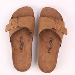 Dép đế trấu birken 1 khoá da lộn premium HISHOO H113