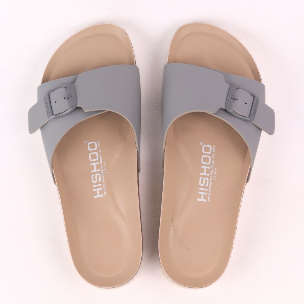 Dép đế trấu birken bé trai bé gái 1 khoá premium HISHOO B113