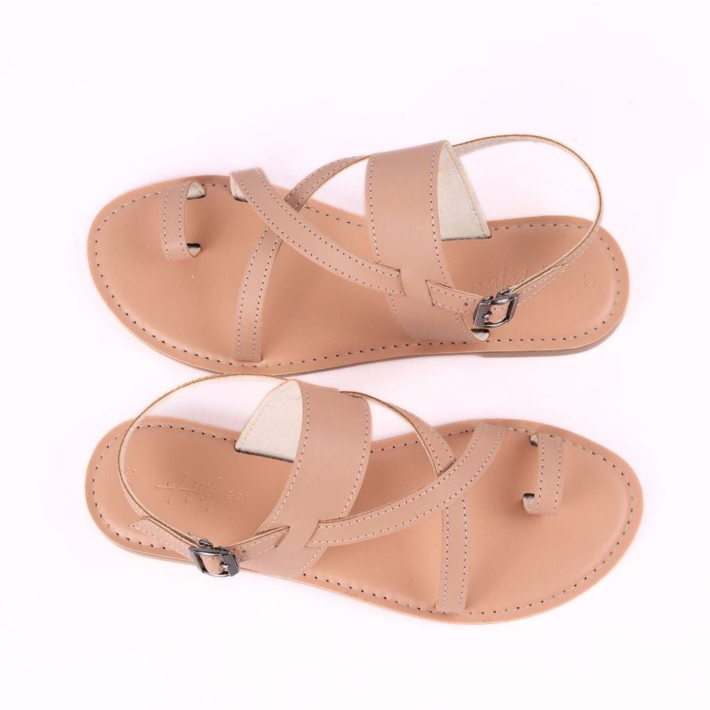 Giày Sandal Nữ Đế Bệt Quai Chéo Dây Mảnh Hishoo S057