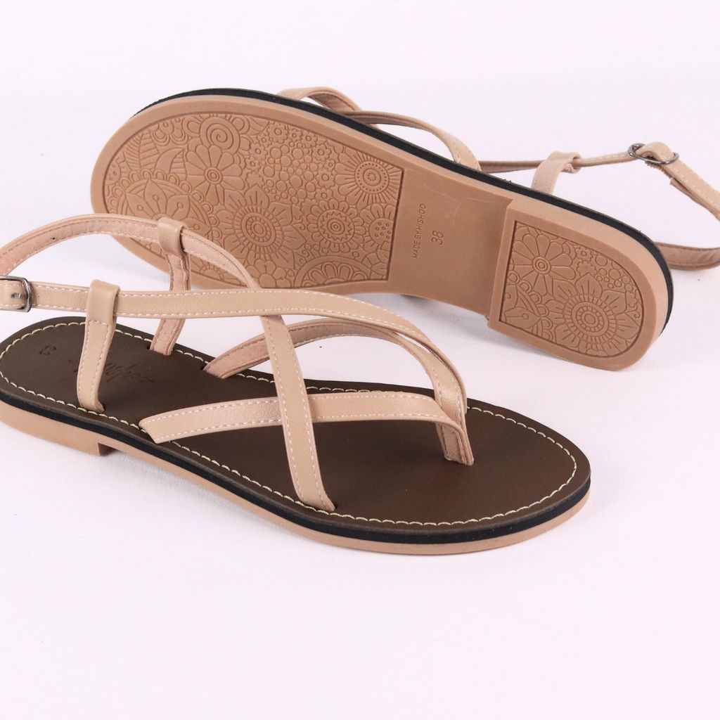 Giày Sandal Nữ Quai Ngang Có Bigsize Hishoo S023