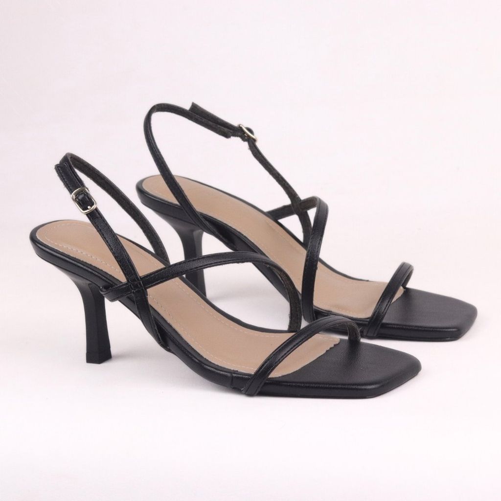 Giày Sandal Cao Gót Cao 7cm Quai Mảnh Hishoo S165