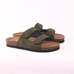 Dép đế trấu birken bé trai bé gái 2 khoá da lộn premium HISHOO H093