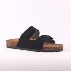 Dép đế trấu birken quai ngang xé dán da lộn premium HISHOO H105