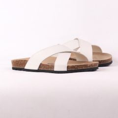Dép đế trấu birken quai ngang chéo MẶT ĐEN HISHOO S096