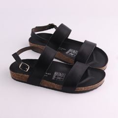 Dép đế trấu Sandal birken quai ngang da bò HISHOO M050