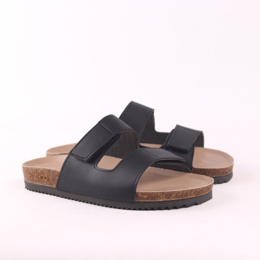Dép đế trấu birken bé trai bé gái quai ngang xé dán premium HISHOO B105