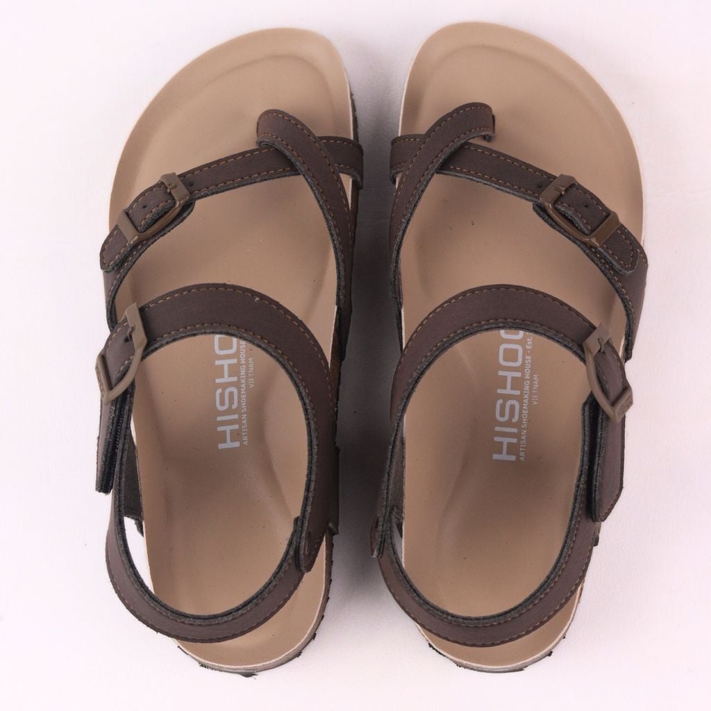 Dép đế trấu birken sandal quai ngang xỏ ngón premium HISHOO B118