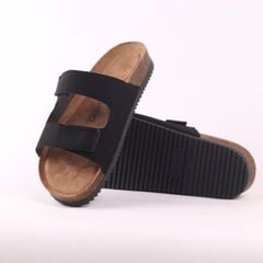 Dép đế trấu birken quai ngang xé dán da lộn premium HISHOO H105