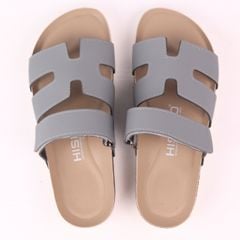 Dép đế trấu birken bé trai bé gái Chữ H Sandal quai ngang bản premium HISHOO B104