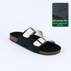 Dép đế trấu birken Da hiếm 2 khoá Hishoo M107
