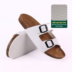Dép đế trấu birken quai ngang 2 khoá lót da lộn S093