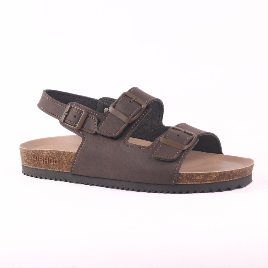 Dép đế trấu sandal birken quai ngang 2 khoá premium HISHOO B102