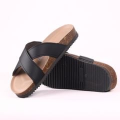 Dép đế trấu birken quai ngang chéo premium HISHOO B096