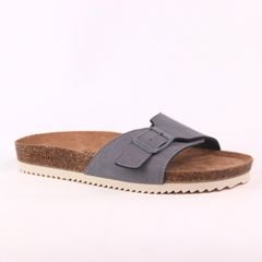 Dép đế trấu birken 1 khoá da lộn premium HISHOO H113