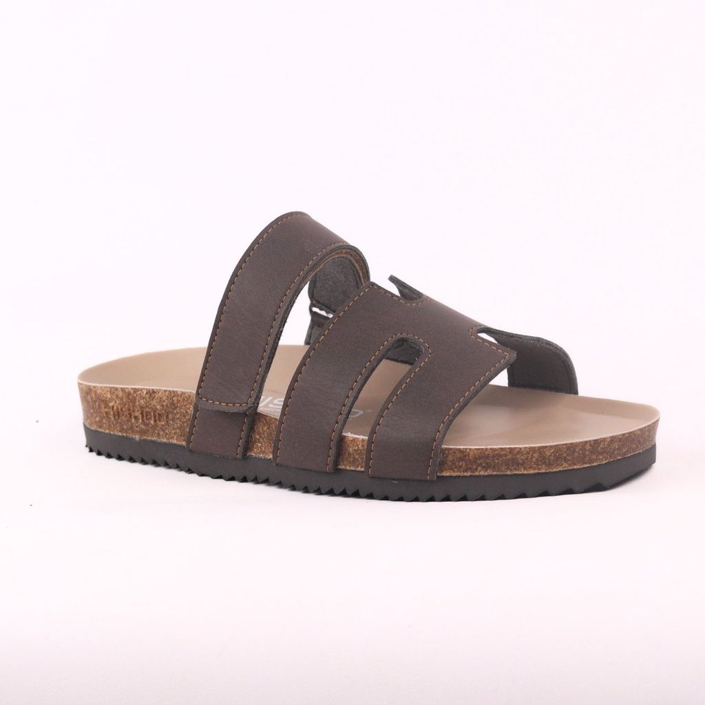 Dép đế trấu birken Chữ H Sandal quai ngang bản premium HISHOO B104