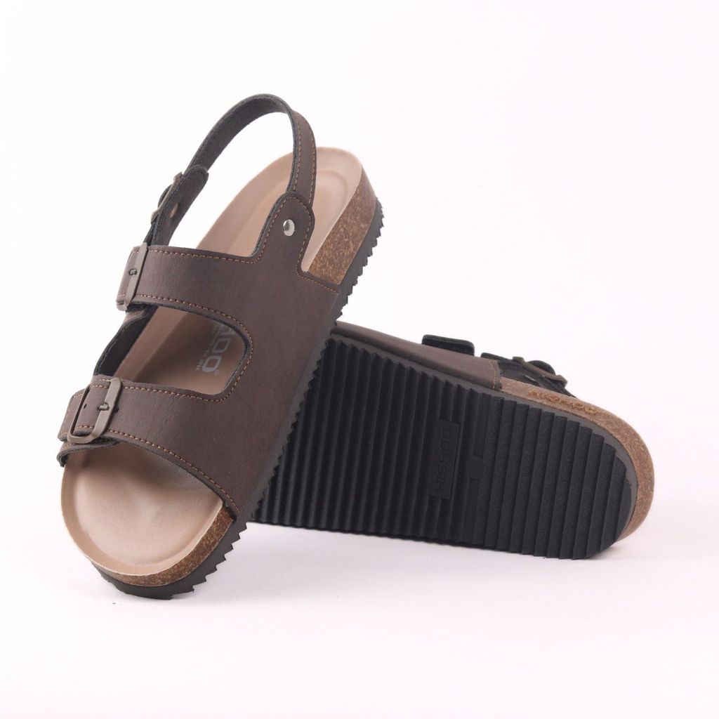 Dép đế trấu sandal birken bé trai bé gái quai ngang 2 khoá premium HISHOO B102