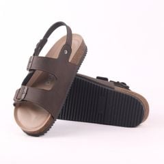 Dép đế trấu sandal birken bé trai bé gái quai ngang 2 khoá premium HISHOO B102