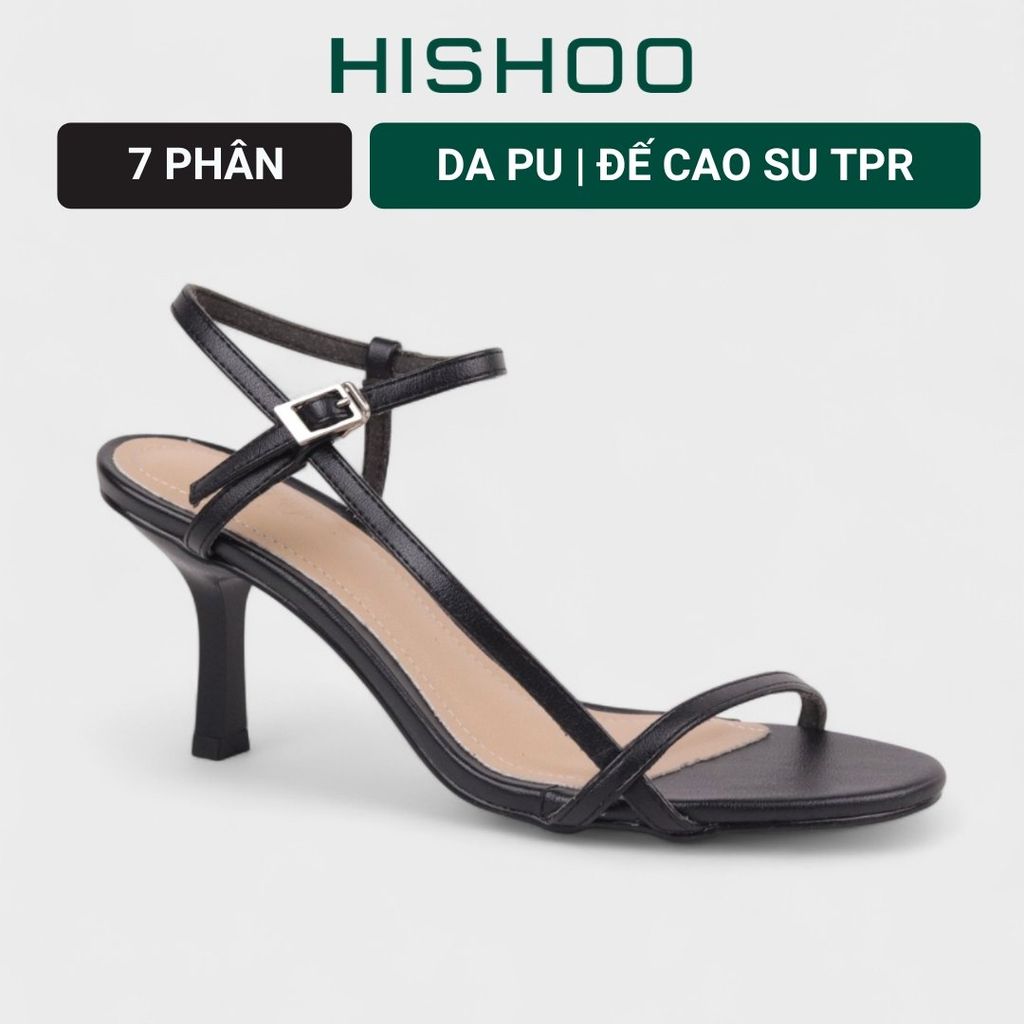 Giày Sandal Nữ Cao Gót 7cm Quai Mảnh Hishoo S009