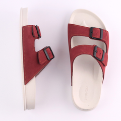 Dép quai ngang Da Nubuck 2 Khoá HISHOO D111