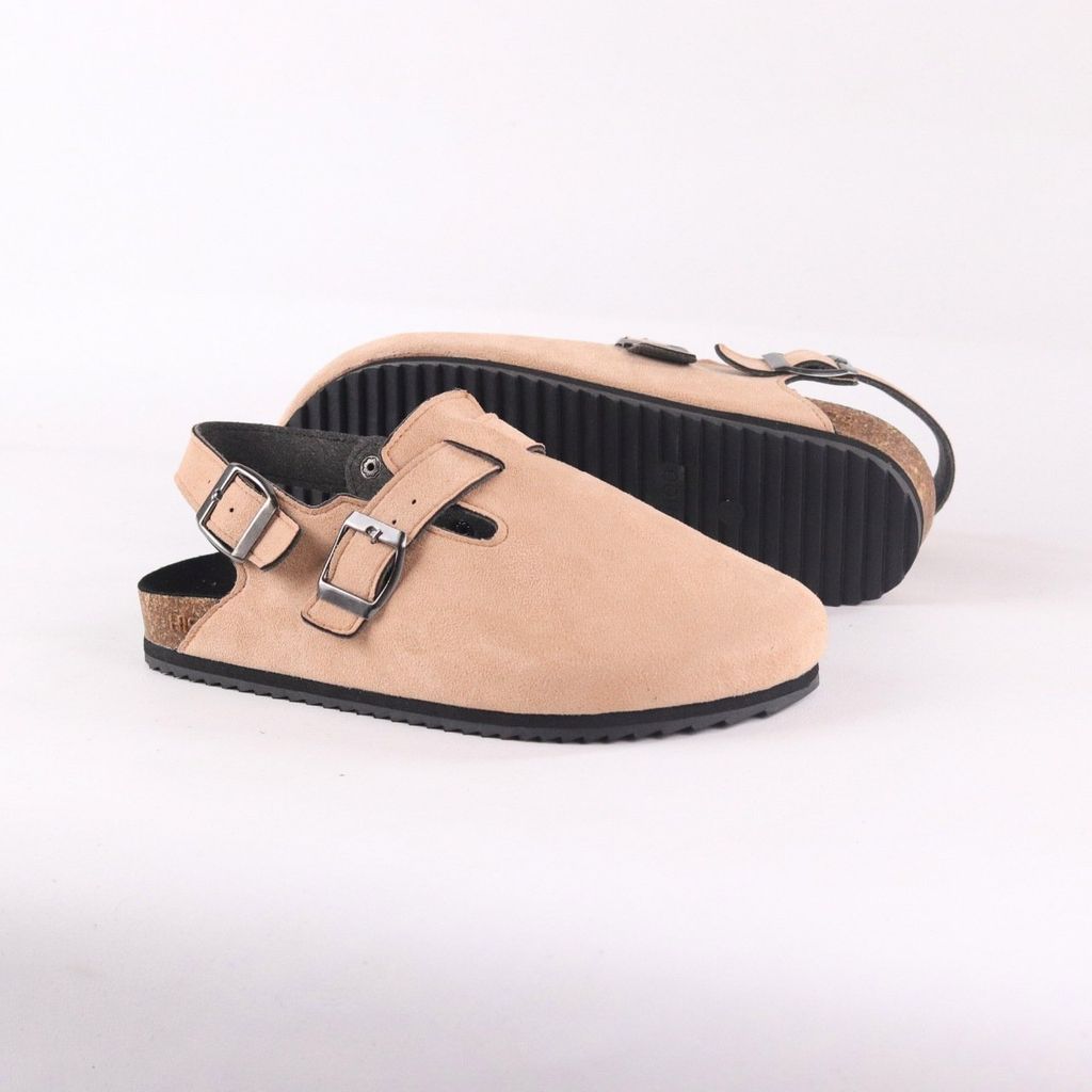 Dép đế trấu Sandal sục Boston Sandal quai ngang da lộn HISHOO R111