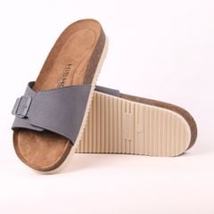 Dép đế trấu birken 1 khoá da lộn premium HISHOO H113